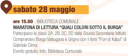 MARATONA DI LETTURA “QUALI COLORI SOTTO IL BURQA” - 28 maggio