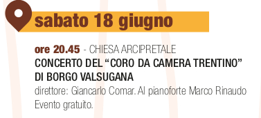 CONCERTO DEL “CORO DA CAMERA TRENTINO” - 18 giugno