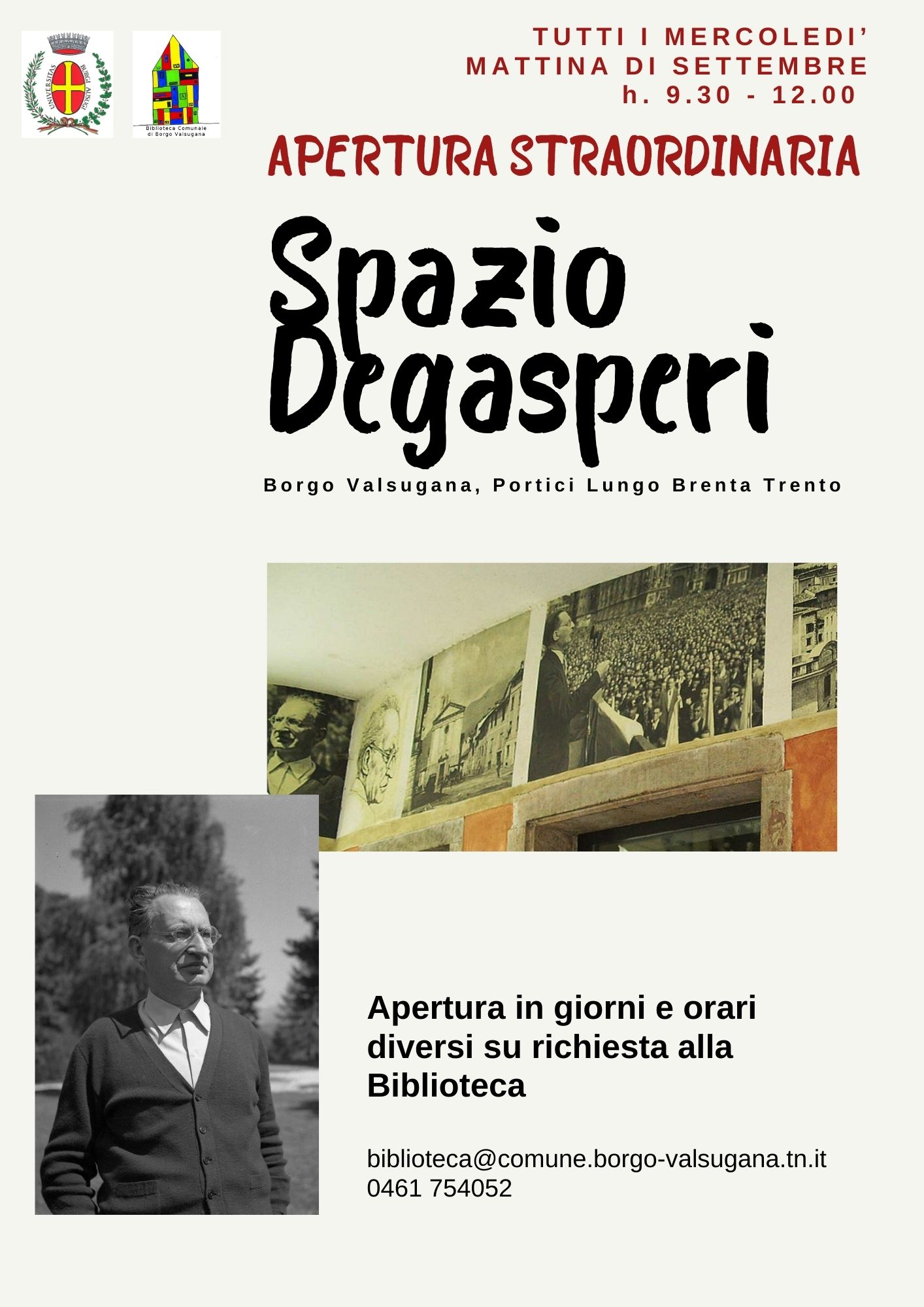 Apertura straordinaria Spazio Degasperi